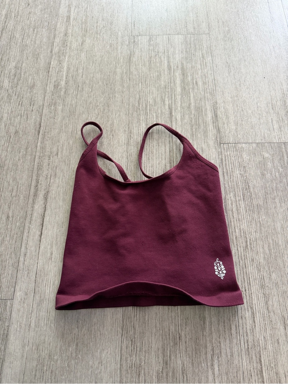 Free people movement Maroon Cropped Tank Top - Picture 2 of 4